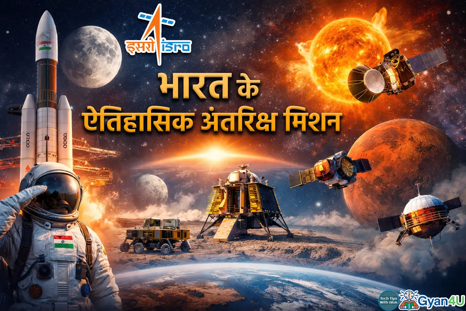 भारत के ऐतिहासिक अंतरिक्ष मिशन | ISRO की पूरी कहानी | Chandrayaan, Mangalyaan, Gaganyaan
